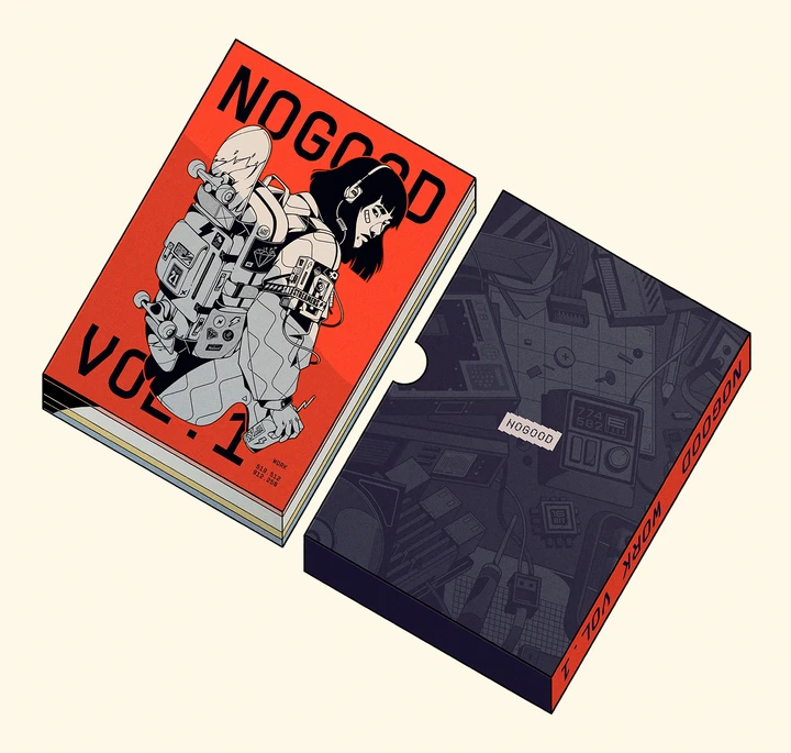 A custom designed box for The NoGood Book