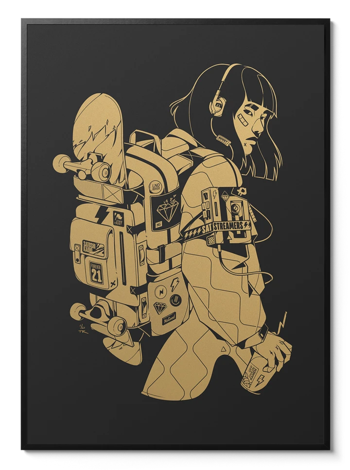 Satstreamer gold screen print